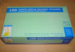 Gant jetable vinyl Taille: 7/8