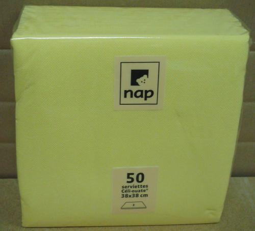 Serv. 38x38 jaune 2 plis